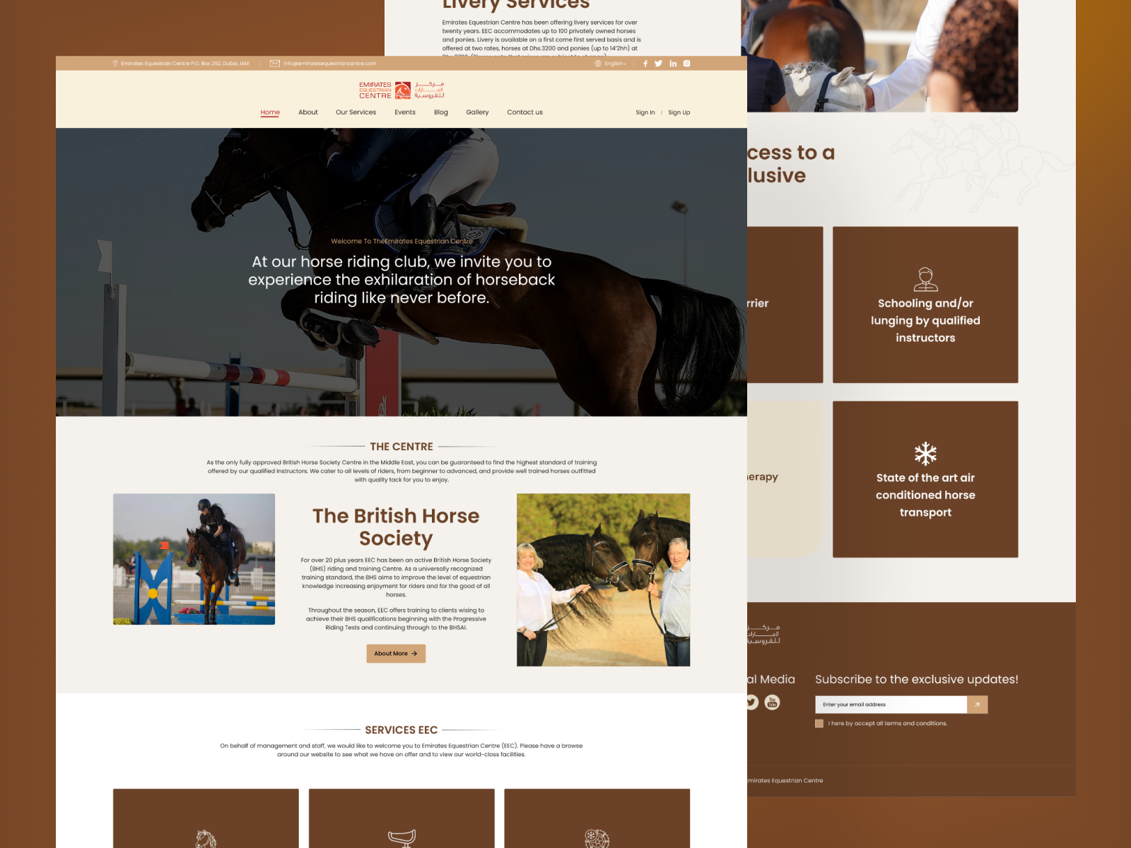 Emirates Equestrian Centre — Website UI/UX Design project preview